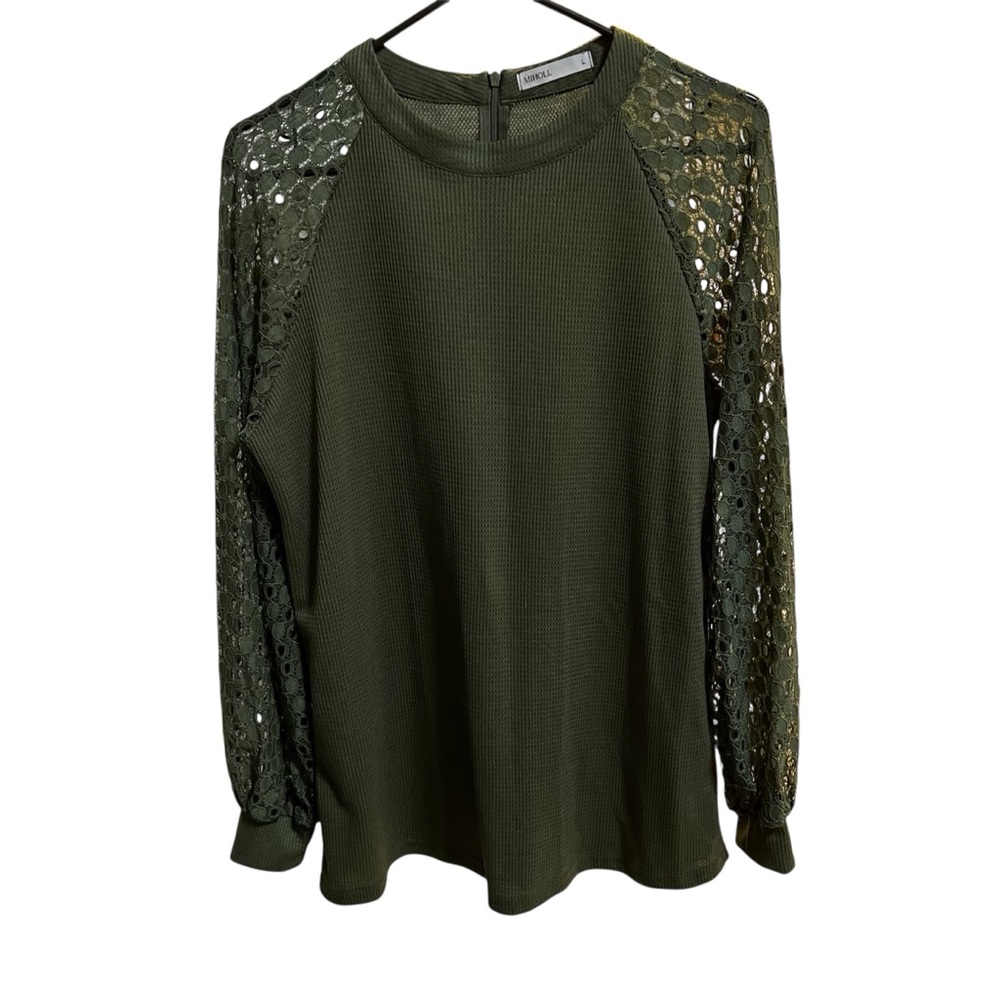 Green Sequin Boxy Long Sleeve Hoodie